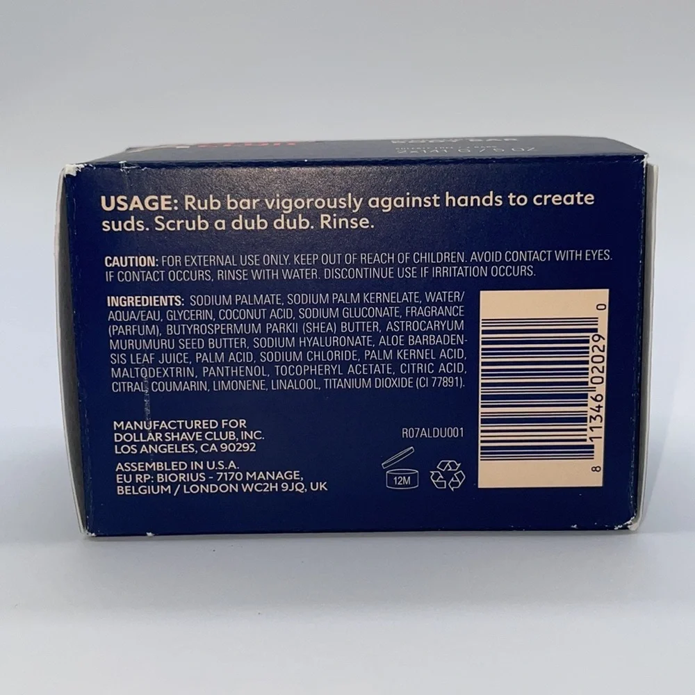 Dollar Shave Club Hydrating Body Bars Body wash in bar form Amber & Lavender